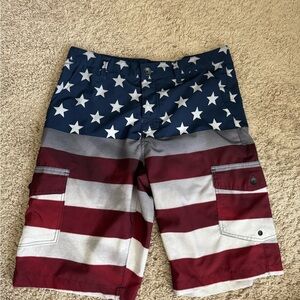 Tony Hawk Red and White Cargo Shorts